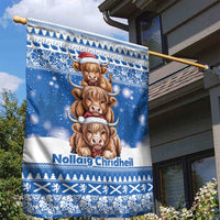 Scotland Highland Cow Christmas Garden Flag Nollaig Chridheil Blue Winter - Wonder Print Shop