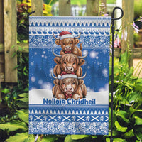 Scotland Highland Cow Christmas Garden Flag Nollaig Chridheil Blue Winter - Wonder Print Shop
