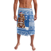 Scotland Highland Cow Christmas Lavalava Nollaig Chridheil Blue Winter - Wonder Print Shop