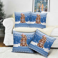 Scotland Highland Cow Christmas Pillow Cover Nollaig Chridheil Blue Winter - Wonder Print Shop