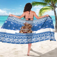 Scotland Highland Cow Christmas Sarong Nollaig Chridheil Blue Winter - Wonder Print Shop