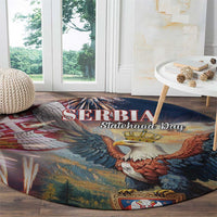 Serbia Eagle Statehood Day Round Carpet Only Unity Saves The Serbs