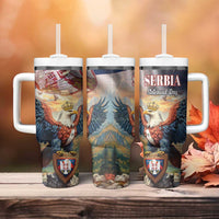 Serbia Eagle Statehood Day Tumbler With Handle Only Unity Saves The Serbs - Wonder Print Shop