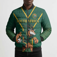 Custom South Africa Rugby Bomber Puffer Jacket Go Springboks - Wonder Print Shop