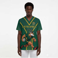 Custom South Africa Rugby Scrub Top Go Springboks - Wonder Print Shop