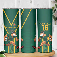 Custom South Africa Rugby Skinny Tumbler Go Springboks - Wonder Print Shop