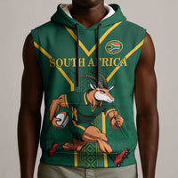Custom South Africa Rugby Sleeveless Hoodie Go Springboks - Wonder Print Shop