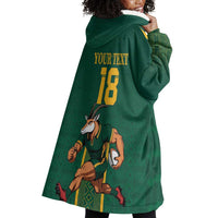 Custom South Africa Rugby Wearable Blanket Hoodie Go Springboks - Wonder Print Shop