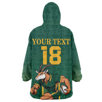 Custom South Africa Rugby Wearable Blanket Hoodie Go Springboks - Wonder Print Shop