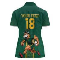 Custom South Africa Rugby Women Polo Shirt Go Springboks LT18
