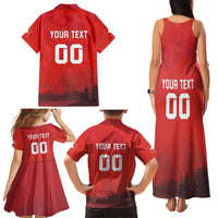 Custom Switzerland Football Family Matching Tank Maxi Dress and Hawaiian Shirt Red Crosses Go Champions