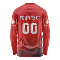 Custom Switzerland Football Long Sleeve Shirt Red Crosses Go Champions