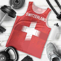 Custom Switzerland Football Men Tank Top Red Crosses Go Champions