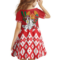 Belarus Pahonia Family Matching Off Shoulder Short Dress and Hawaiian Shirt Belarusian Patterns
