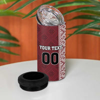 Custom Belarus Football 4 in 1 Can Cooler Tumbler The White Wings Red Version