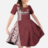 Custom Belarus Football Family Matching Tank Maxi Dress and Hawaiian Shirt The White Wings Red Version