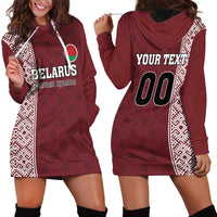 Custom Belarus Football Hoodie Dress The White Wings Red Version