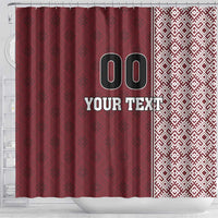 Custom Belarus Football Shower Curtain The White Wings Red Version