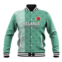 Custom Belarus Football Baseball Jacket The White Wings Green Version