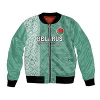 Custom Belarus Football Bomber Jacket The White Wings Green Version