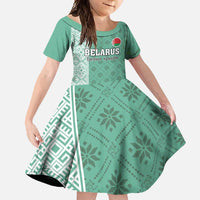 Custom Belarus Football Family Matching Tank Maxi Dress and Hawaiian Shirt The White Wings Green Version