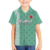 Custom Belarus Football Hawaiian Shirt The White Wings Green Version