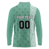 Custom Belarus Football Long Sleeve Polo Shirt The White Wings Green Version