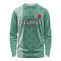 Custom Belarus Football Long Sleeve Shirt The White Wings Green Version