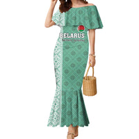 Custom Belarus Football Mermaid Dress The White Wings Green Version