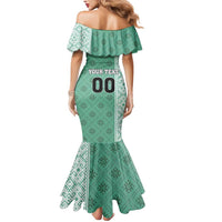 Custom Belarus Football Mermaid Dress The White Wings Green Version