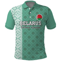Custom Belarus Football Polo Shirt The White Wings Green Version