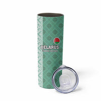 Custom Belarus Football Skinny Tumbler The White Wings Green Version