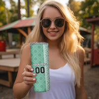 Custom Belarus Football Skinny Tumbler The White Wings Green Version