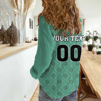 Custom Belarus Football Women Casual Shirt The White Wings Green Version