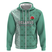Custom Belarus Football Zip Hoodie The White Wings Green Version
