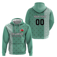 Custom Belarus Football Zip Hoodie The White Wings Green Version