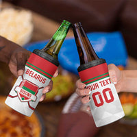 Custom Belarus Ice Hockey 4 in 1 Can Cooler Tumbler 2025 Go Bisons White Version