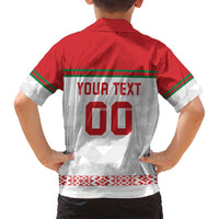 Custom Belarus Ice Hockey Family Matching Off Shoulder Short Dress and Hawaiian Shirt 2025 Go Bisons White Version