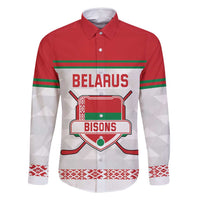 Custom Belarus Ice Hockey Family Matching Off Shoulder Short Dress and Hawaiian Shirt 2025 Go Bisons White Version