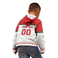 Custom Belarus Ice Hockey Kid Hoodie 2025 Go Bisons White Version