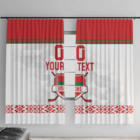 Custom Belarus Ice Hockey Window Curtain 2025 Go Bisons White Version