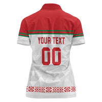 Custom Belarus Ice Hockey Women Polo Shirt 2025 Go Bisons White Version