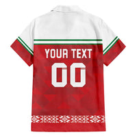 Custom Belarus Ice Hockey Family Matching Short Sleeve Bodycon Dress and Hawaiian Shirt 2025 Go Bisons Red Version