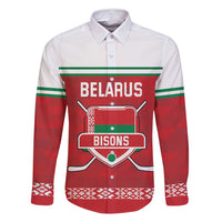 Custom Belarus Ice Hockey Family Matching Summer Maxi Dress and Hawaiian Shirt 2025 Go Bisons Red Version