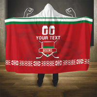 Custom Belarus Ice Hockey Hooded Blanket 2025 Go Bisons Red Version