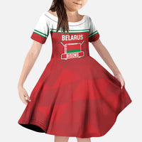 Custom Belarus Ice Hockey Kid Short Sleeve Dress 2025 Go Bisons Red Version