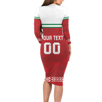 Custom Belarus Ice Hockey Long Sleeve Bodycon Dress 2025 Go Bisons Red Version