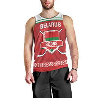Custom Belarus Ice Hockey Men Tank Top 2025 Go Bisons Red Version
