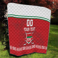 Custom Belarus Ice Hockey Quilt 2025 Go Bisons Red Version
