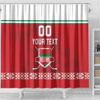Custom Belarus Ice Hockey Shower Curtain 2025 Go Bisons Red Version